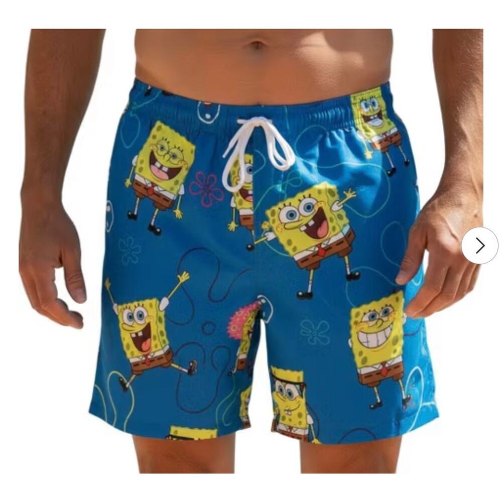 NWOT Spongebob Squarepants Swim Trunks Board Shorts S